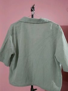 Light Green Embroidered Collared Shirt