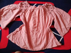 Pink Bell Sleeve Corset Top