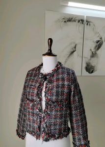 💥Price Drop💥 Multicolor Fringe Tweed Blazer