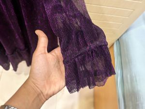 Sparkly Purple Tiered Mini Dress