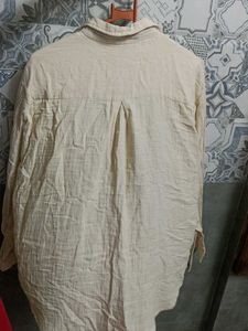 Cream Textured Button-Up Shirt