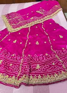 Stunning Magenta Bandhani Lehenga Choli