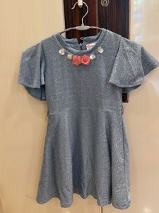 Sparkly Blue Party Dress with Embellishment