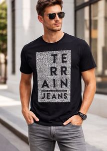 Stylish Black Terrain Jeans T-Shirt