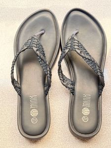 Minx Black Woven Flip-Flops