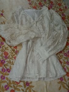 Vintage Elegant White Lace Blouse