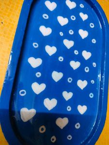 Hand-Painted Blue Heart Trinket Dish
