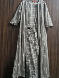 Stylish Grey Kurta Set with Shrug