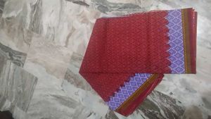 Maroon Cotton Saree