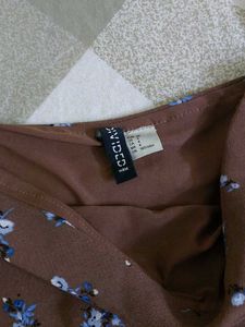 Brown Floral Mini Skirt