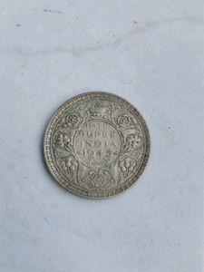 Silver Half rupee India 1945 George vi king
