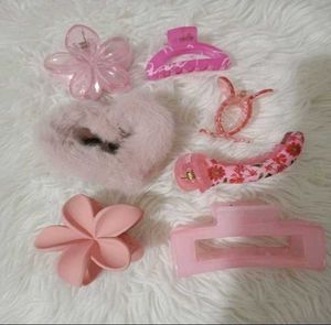 Cute Pink Hair Claw Clips Set