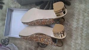 Pink Belly Sandal with multi stone work