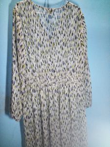 Printed Transparent Midi Dress