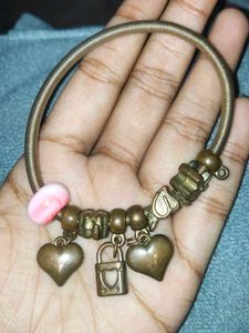 Charm Bracelet with Heart & Lock