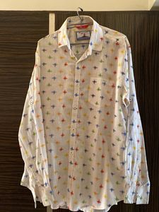 Men's White Casual Printed Shirt