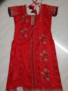 Red Floral Print Kurti