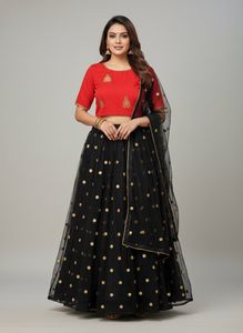 Red & Black Lehenga Choli