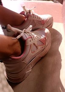 Cute Pink &amp; White Love Sneakers