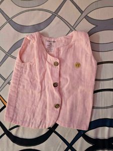Pink Sleeveless Baby Vest