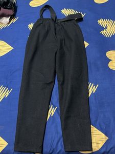 Black Belted High-Waist Pants