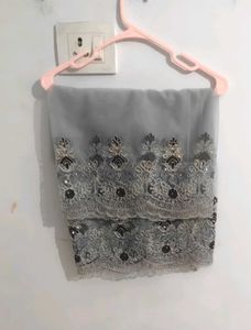 Elegant Embroidered Gray Ethnic Dress