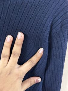 Navy Blue Ribbed Long Sleeve Top ( fixed)
