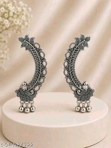 Elegant Peacock Design Ear Cuffs