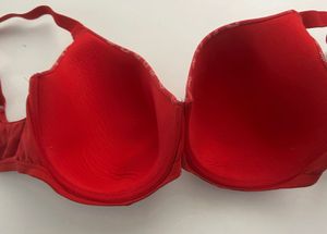 Red Heart Print Bra - 38DD
