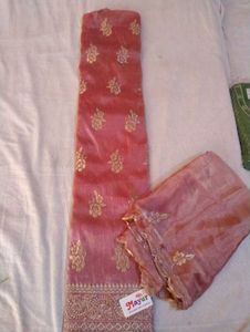 Elegant Pink Embroidered unstitched Suit