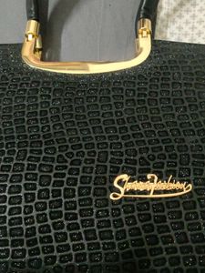 Elegant Black Textured Handbag