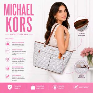 Michael Kors white 🤍 Pocket Tote Bag