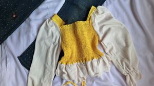 Romantic Vintage Yellow Corset Top