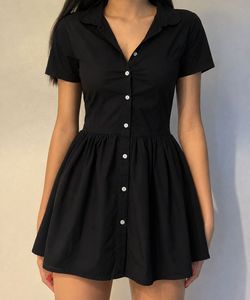 Classic Black Button-Up Dress