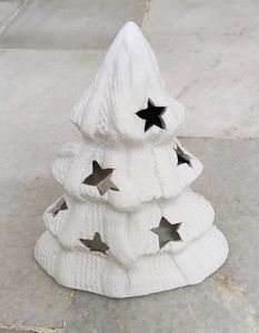 Tall Ceramic Christmas Tree Tealight holder