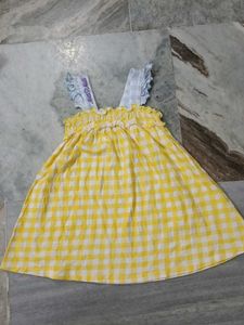 Cute Yellow Gingham Baby Dress