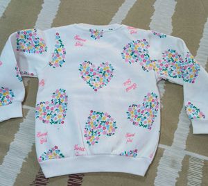 Cute Floral Heart Print Sweatshirt