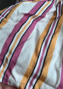 Smocked Striped Peplum Top