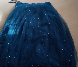 🪼 floral Net Teal lehanga 🦋