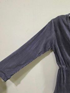 Pleated Wrap Blouse with Inner Cami