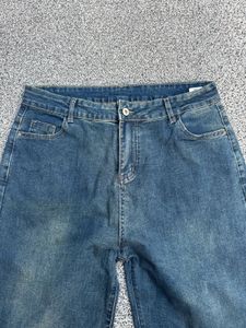 Blue Denim Wide Leg Jeans