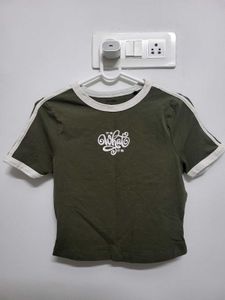 Olive Green Graphic Print T-Shirt