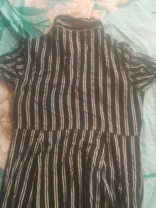 Chic Striped Button-Up Midi Dress