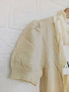 Elegant Beige Ruffle Blouse