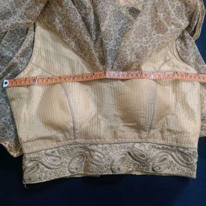 Elegant Gold Print Cape Top