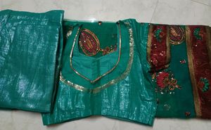 Elegant Saree With Stitched Blouse &amp; Chaniya