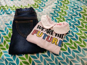 Babyhug Full Sleeve Top &amp;Pant Text Print