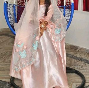 handmade elegant satin gown