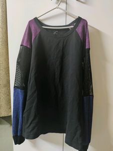 Black Top With Mesh Sleeves