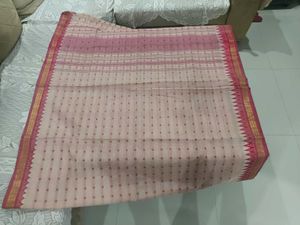 Elegant Pink &amp; Cream Saree